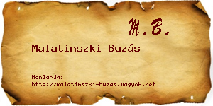 Malatinszki Buzás névjegykártya