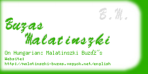 buzas malatinszki business card